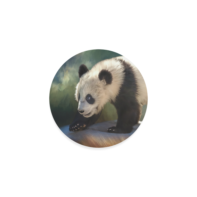 A cute painted panda bear baby Round Coaster