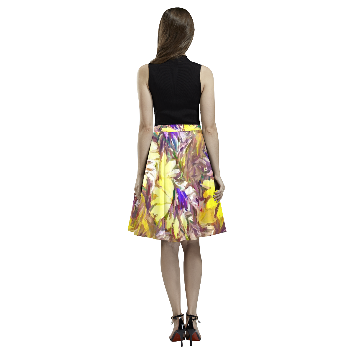 Floral ArtStudio 29B by JamColors Melete Pleated Midi Skirt (Model D15)