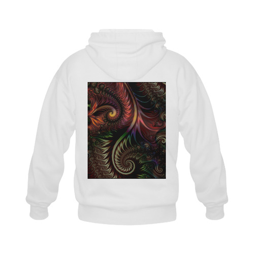 fractal pattern with dots and waves Gildan Full Zip Hooded Sweatshirt (Model H02)