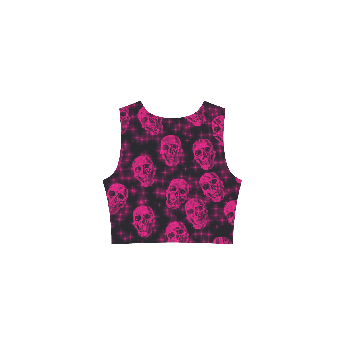 sparkling glitter skulls pink by JamColors Thea Sleeveless Skater Dress(Model D19)