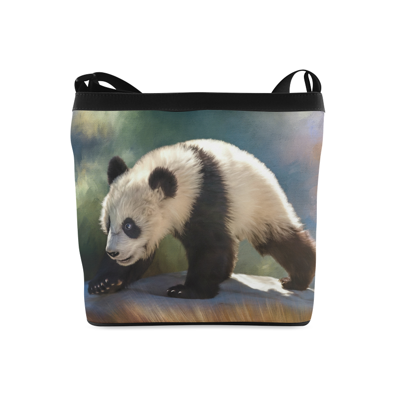 A cute painted panda bear baby. Crossbody Bags (Model 1613)