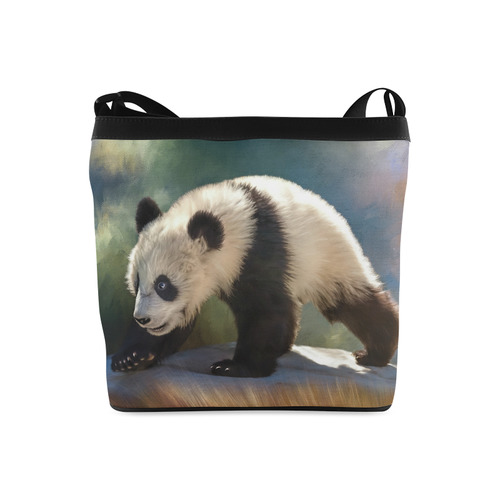 A cute painted panda bear baby. Crossbody Bags (Model 1613)