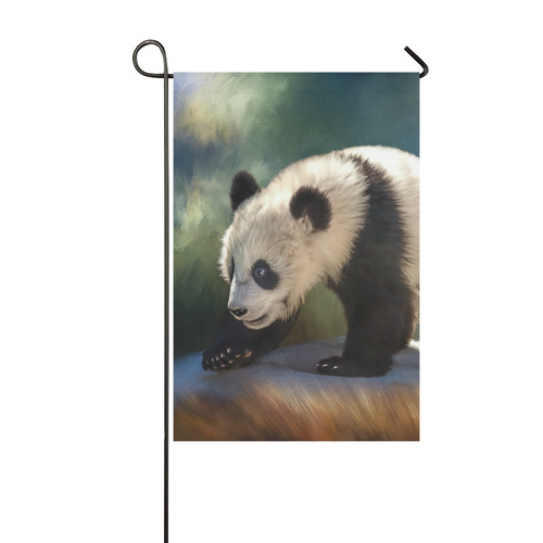 A cute painted panda bear baby Garden Flag 12‘’x18‘’（Without Flagpole）