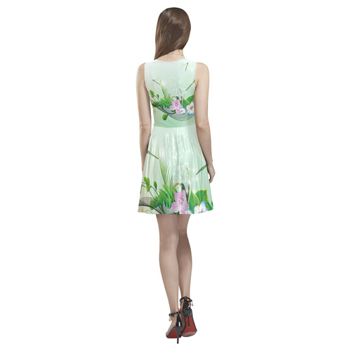 Beautiful flowers, soft colors Thea Sleeveless Skater Dress(Model D19)