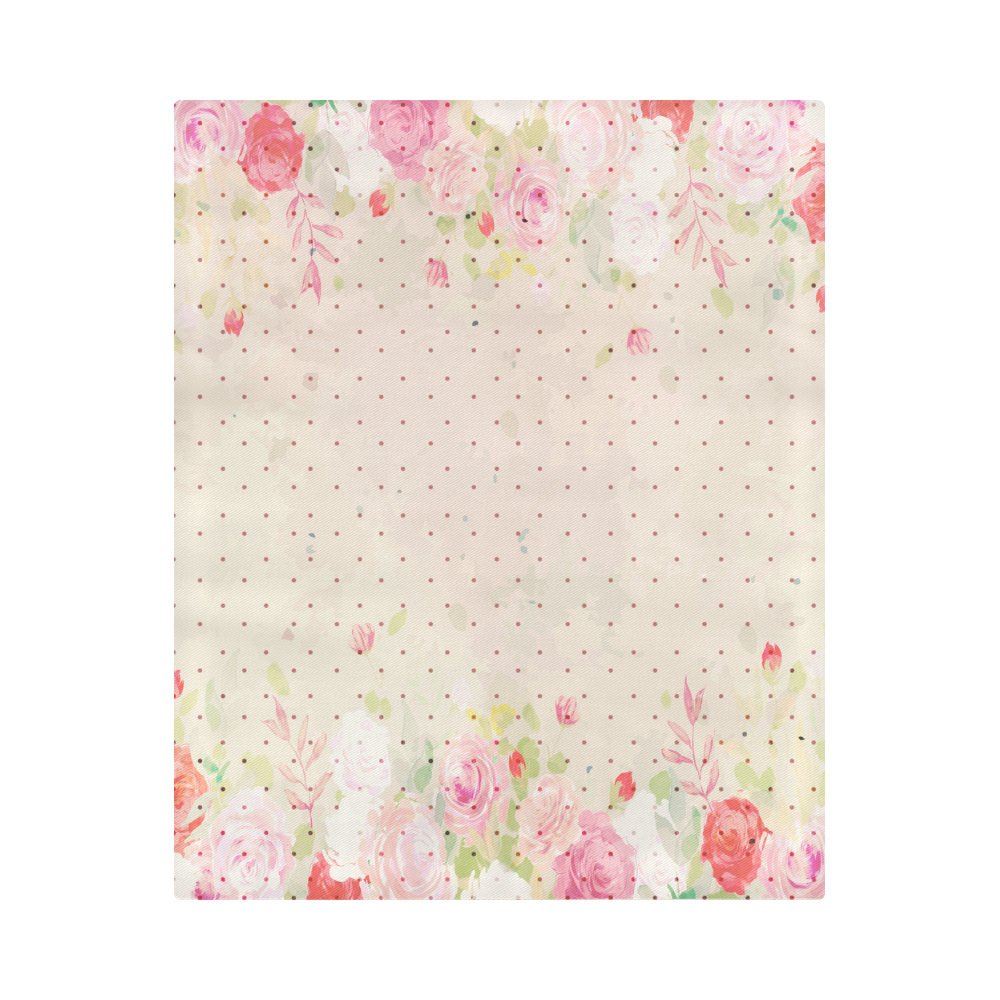 Floral Border in Pink Duvet Cover 86"x70" ( All-over-print)