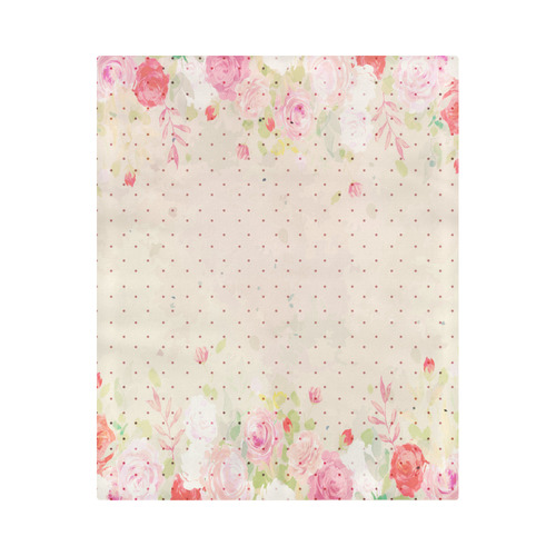 Floral Border in Pink Duvet Cover 86"x70" ( All-over-print)