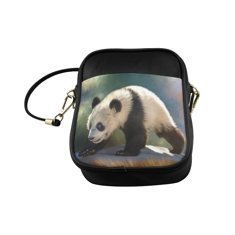 A cute painted panda bear baby. Sling Bag (Model 1627)