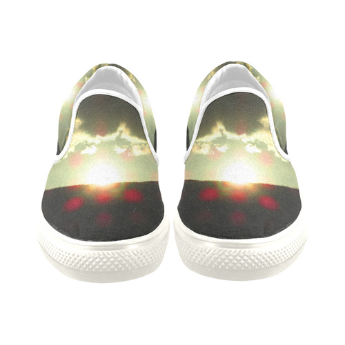 Sunset over the hill Slip-on Canvas Shoes for Kid (Model 019)