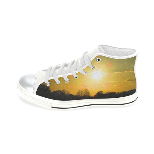 Golden sunset High Top Canvas Shoes for Kid (Model 017)
