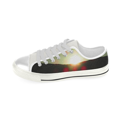 Sunset over the hill Low Top Canvas Shoes for Kid (Model 018)