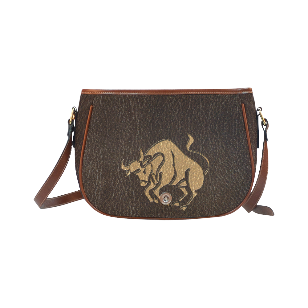 Leather-Look Zodiac Taurus Saddle Bag/Large (Model 1649)
