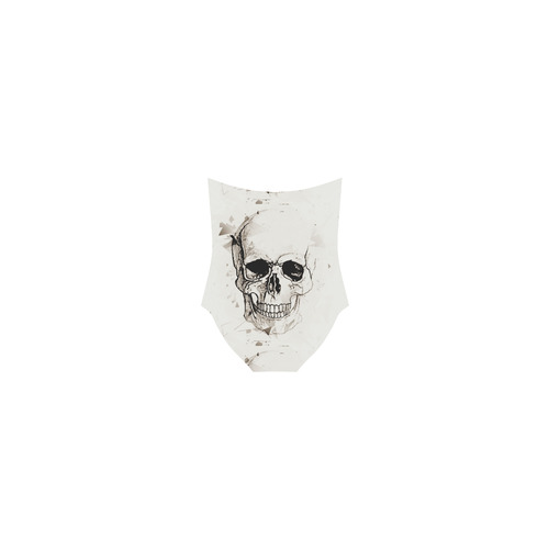 Skull Skizze by Popart Lover Strap Swimsuit ( Model S05)