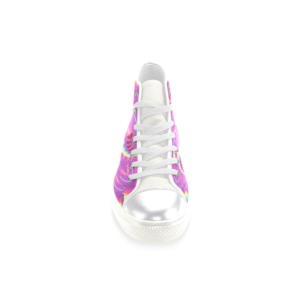 fractal patter -Unicorn-style-Annabellerockz-shoes Women's Classic High Top Canvas Shoes (Model 017)