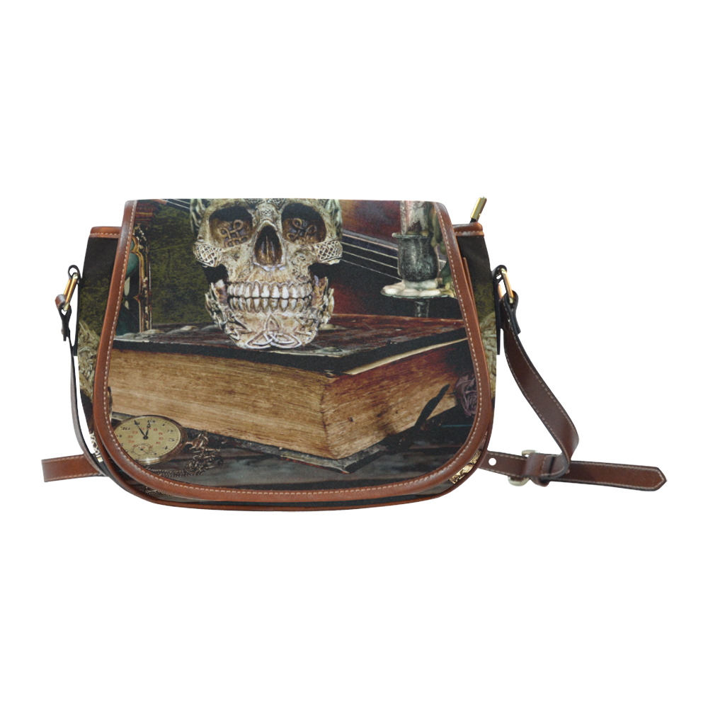 Funny Skull and Book Saddle Bag/Large (Model 1649)