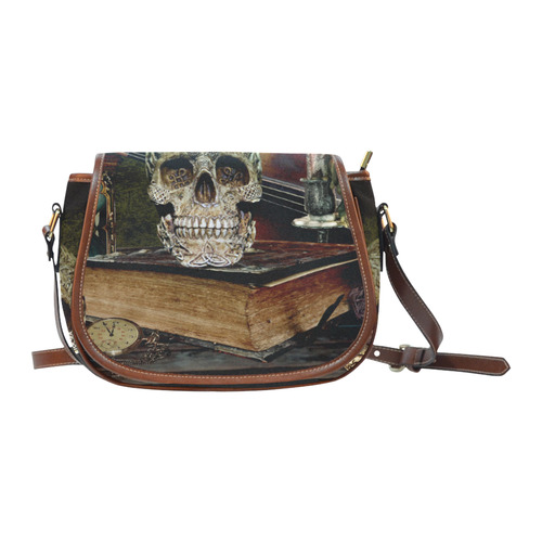 Funny Skull and Book Saddle Bag/Large (Model 1649)