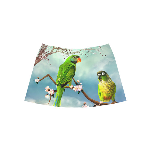 Funny cute parrots Aoede Crepe Skirt (Model D16)