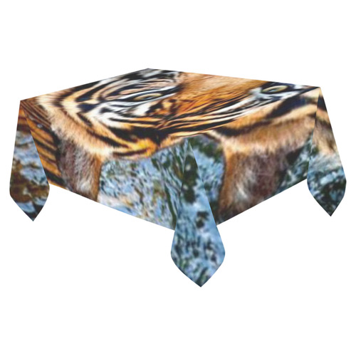 GREAT BIG TIGER TABLE CLOTH Cotton Linen Tablecloth 52"x 70"