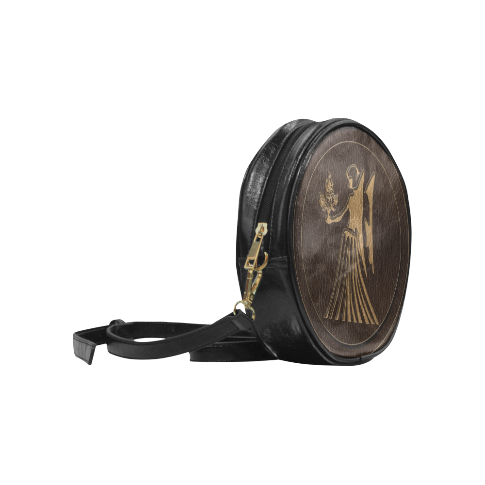 Leather-Look Zodiac Virgo Round Sling Bag (Model 1647)