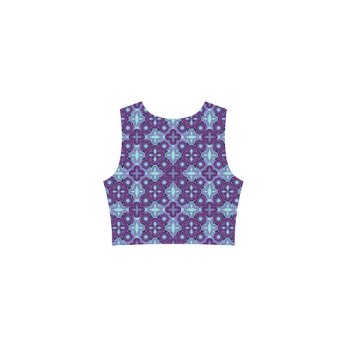 Purple blue seamless pattern Thea Sleeveless Skater Dress(Model D19)