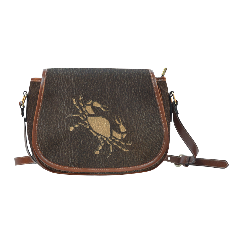 Leather-Look Zodiac Cancer Saddle Bag/Large (Model 1649)