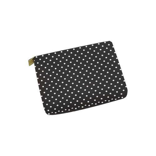 Black and White Polka Dots, White Dots on Black Carry-All Pouch 6''x5''