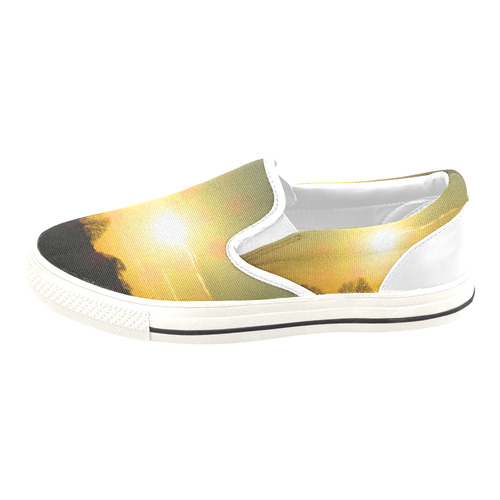 Golden sunset Slip-on Canvas Shoes for Kid (Model 019)