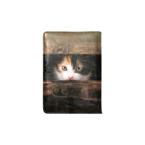 Little cute kitten in an old wooden case Custom NoteBook A5