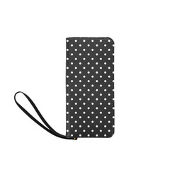 Black and White Polka Dots, White Dots on Black Women's Clutch Purse (Model 1637)