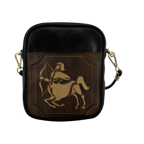 Leather-Look Zodiac Sagittarius Sling Bag (Model 1627)