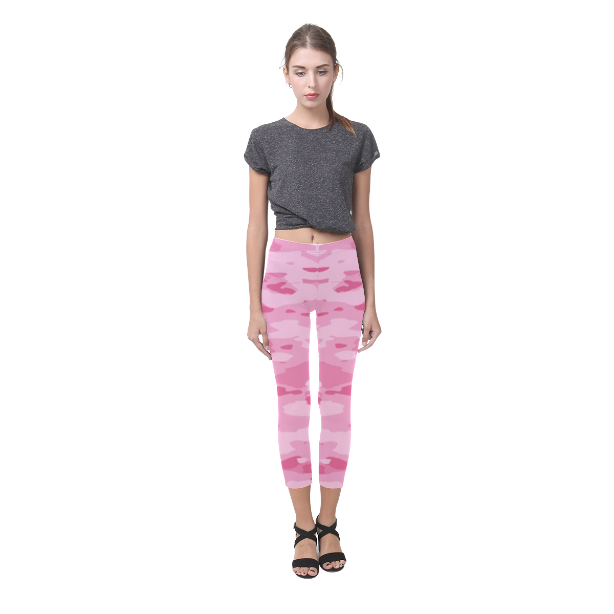 Pink Camo Capri Legging (Model L02)