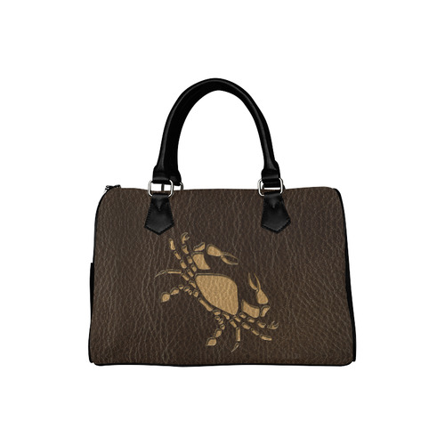 Leather-Look Zodiac Cancer Boston Handbag (Model 1621)