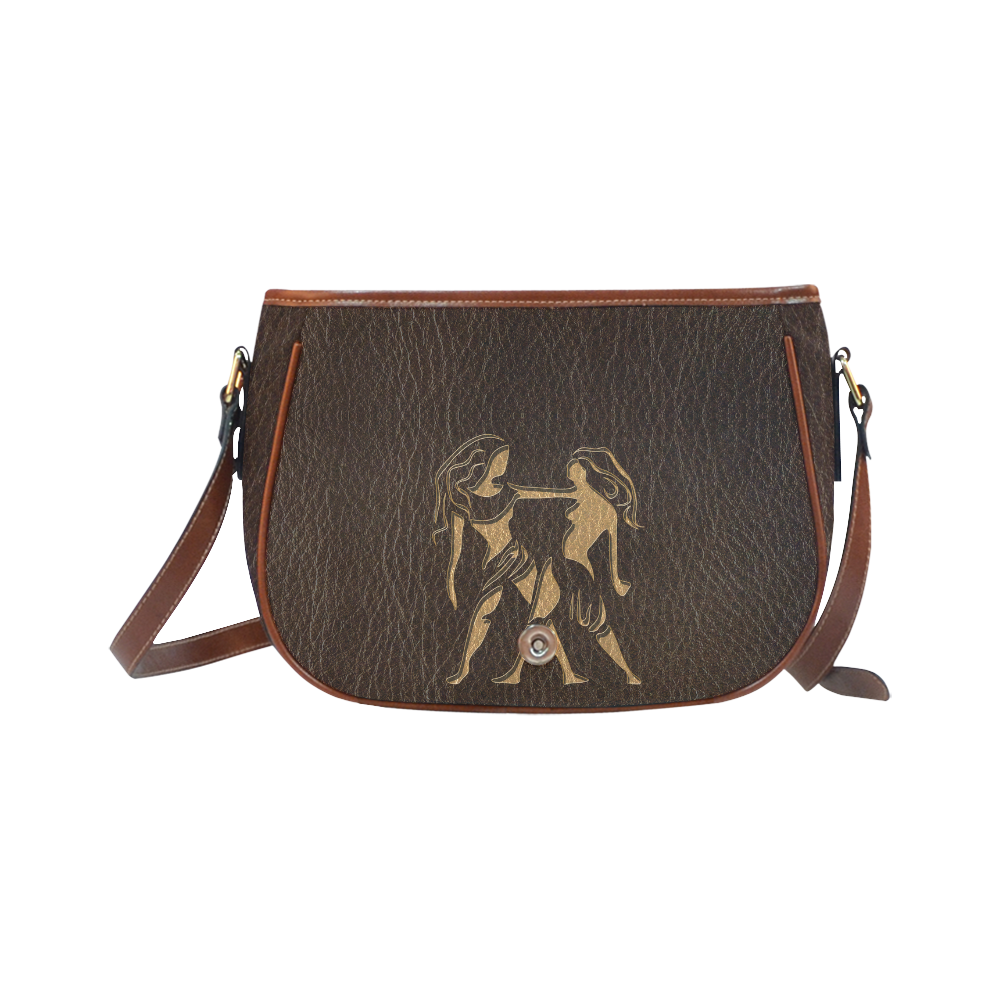 Leather-Look Zodiac Gemini Saddle Bag/Large (Model 1649)