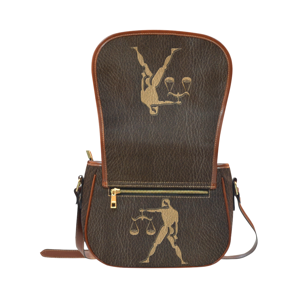 Leather-Look Zodiac Libra Saddle Bag/Large (Model 1649)