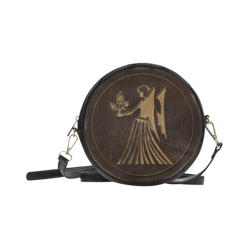 Leather-Look Zodiac Virgo Round Sling Bag (Model 1647)