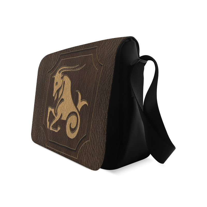 Leather-Look Zodiac Capricorn Messenger Bag (Model 1628) | ID: D1408318