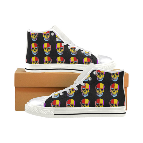 Bunt Skull by Popart Lover Women's Classic High Top Canvas Shoes (Model 017)