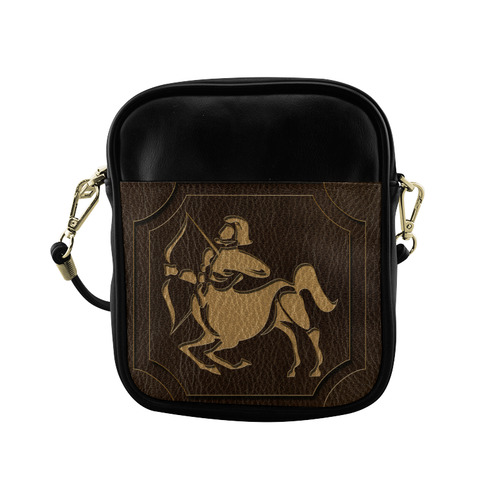 Leather-Look Zodiac Sagittarius Sling Bag (Model 1627)
