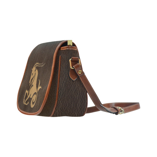 Leather-Look Zodiac Capricorn Saddle Bag/Large (Model 1649)