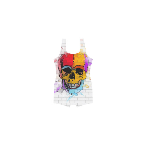 A skull on wall by Popart Lover Classic One Piece Swimwear (Model S03)