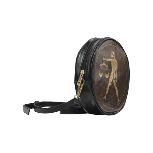 Leather-Look Zodiac Libra Round Sling Bag (Model 1647)