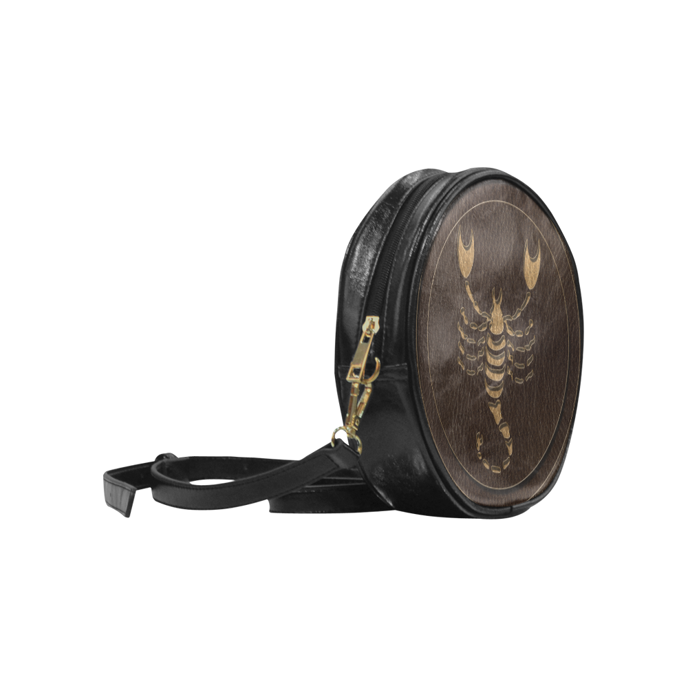 Leather-Look Zodiac Scorpio Round Sling Bag (Model 1647)