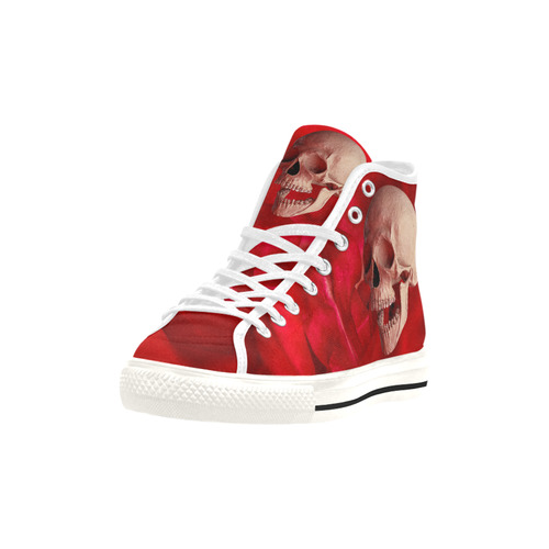 Funny Skull and Red Rose Vancouver H Women's Canvas Shoes (1013-1)