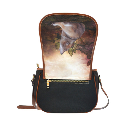 Beautiful wolf in the night Saddle Bag/Small (Model 1649)(Flap Customization)