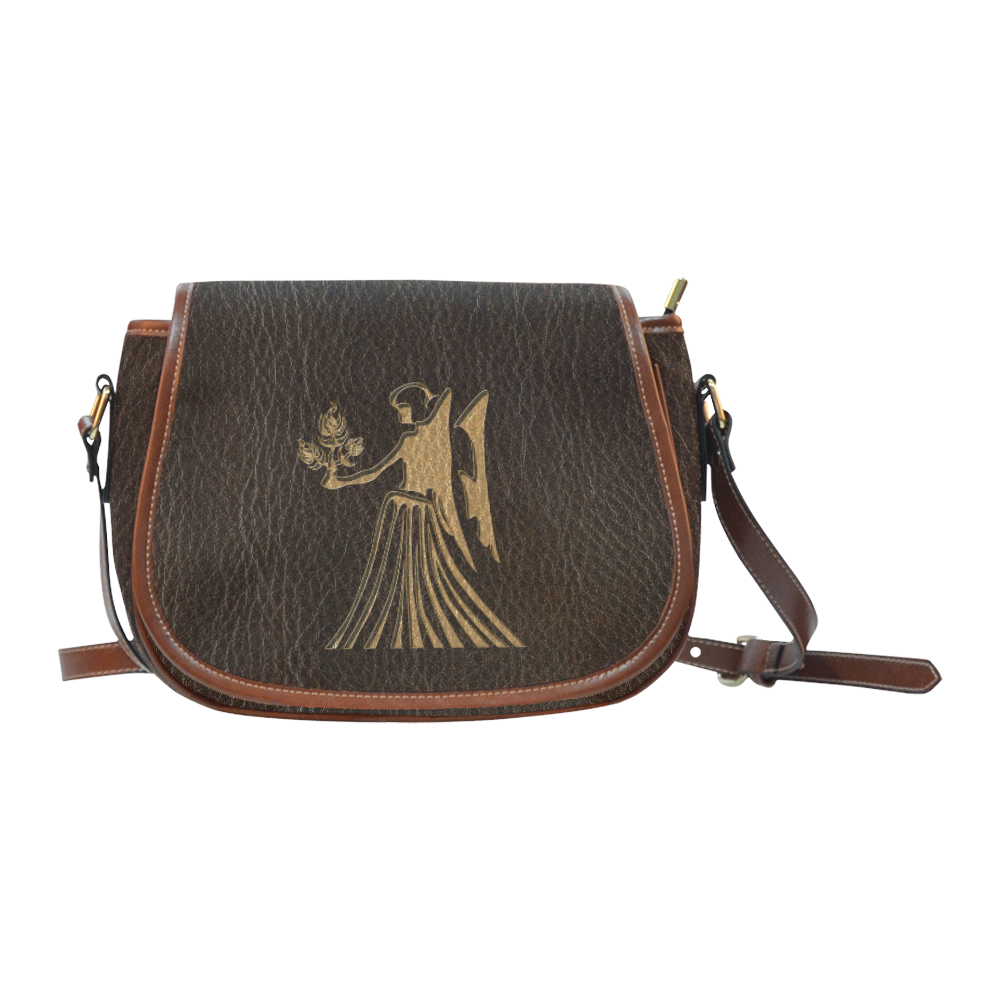 Leather-Look Zodiac Virgo Saddle Bag/Large (Model 1649)