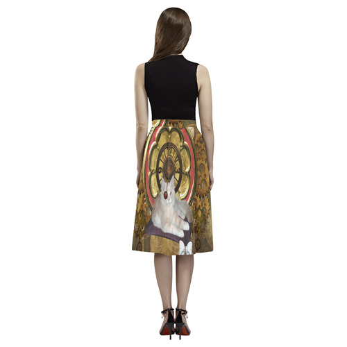 Steampunk, awseome cat clacks and gears Aoede Crepe Skirt (Model D16)