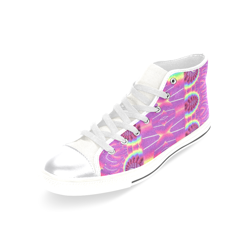 fractal patter -Unicorn-style-Annabellerockz-shoes Women's Classic High Top Canvas Shoes (Model 017)