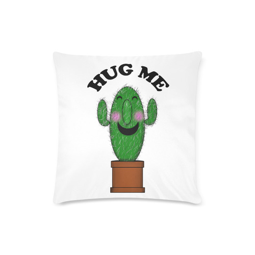 Hug Me Cactus Custom Zippered Pillow Case 16"x16"(Twin Sides)
