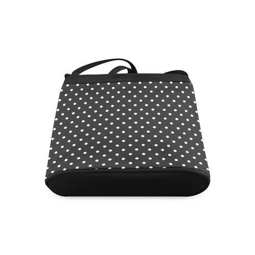 Black and White Polka Dots, White Dots on Black Crossbody Bags (Model 1613)
