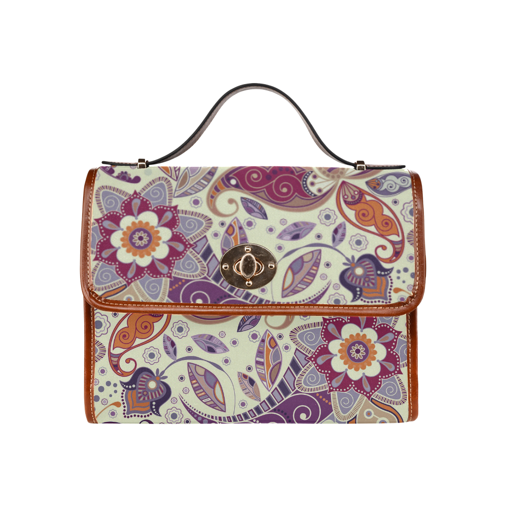 Boho - Lavender Vintage Flloral Waterproof Canvas Bag/All Over Print ...