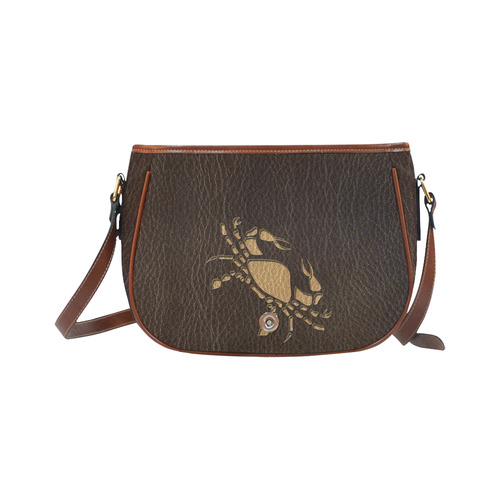 Leather-Look Zodiac Cancer Saddle Bag/Large (Model 1649)